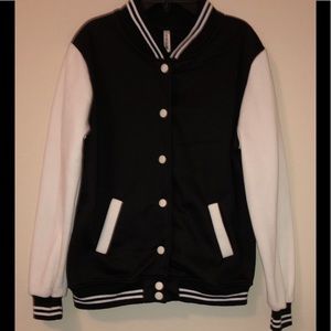 NWT Black And White Varsity Jacket